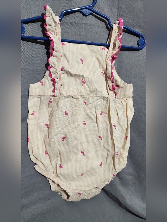 Carter's Other - Carter's Cream Romper with Pink Flamingo Pattern